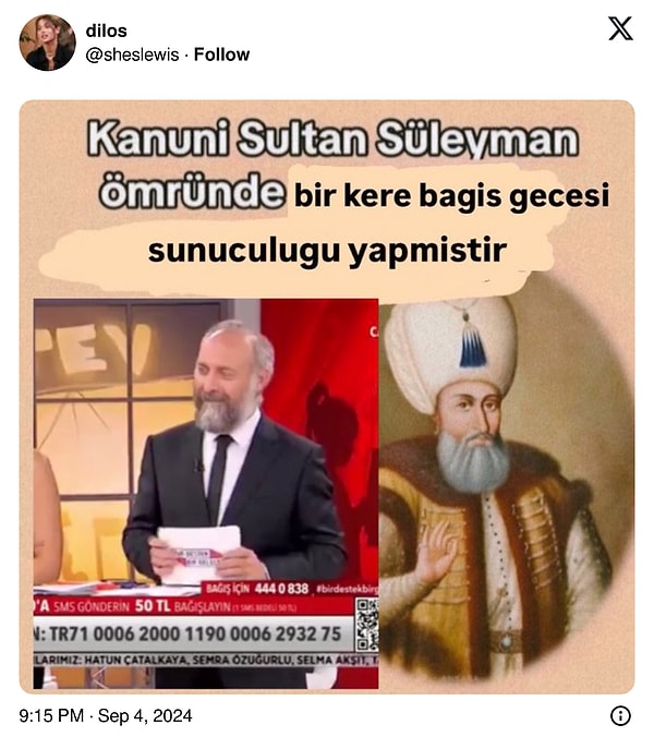 13. Bağış gecesinden Sultan Süleyman😂