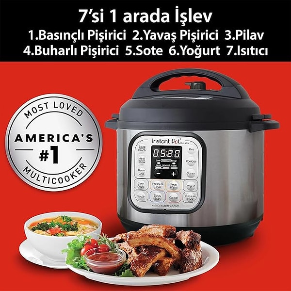 10. Instant Pot Duo 7'si 1 Arada Akıllı Pişirici