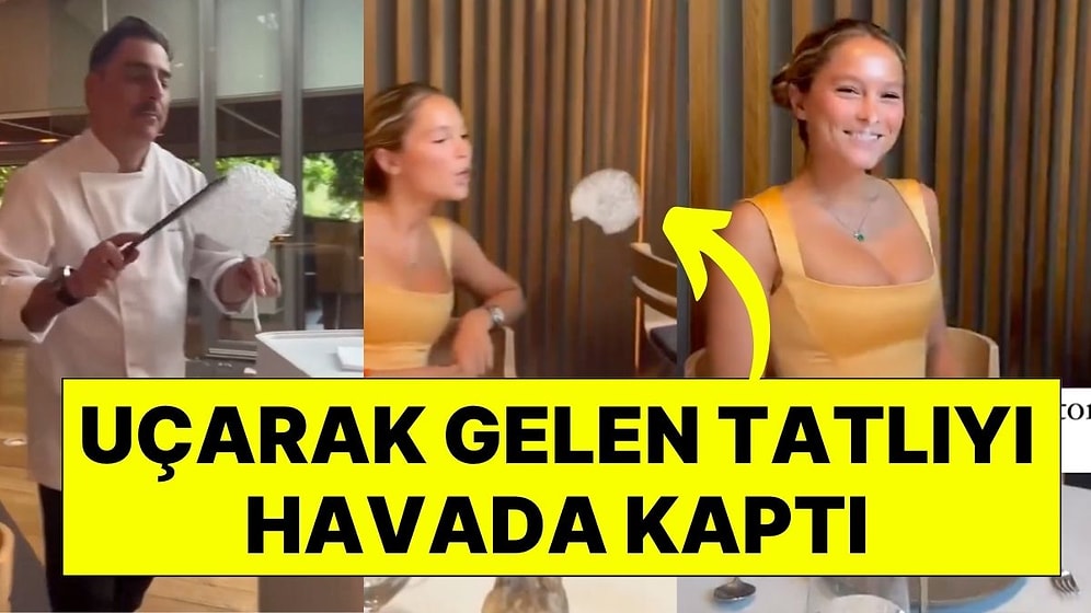 Uçarak Gelen Tatlıyı Havada Kaptı: 3 Yıldızlı Michelin Restoranının Bir Garip Tatlı Servisi Gündem Oldu