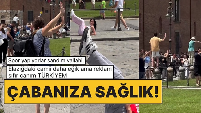 Pisa Kulesi’nde Fotoğraf Çekilmek İsteyenlerin Yerlerde Yuvarlandığı Anlar Gülümsetti