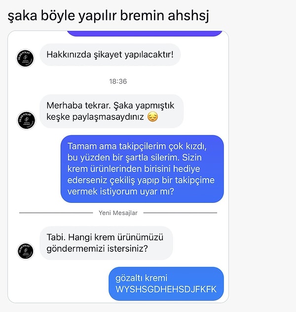 Bazıları duble şaka yaptı.