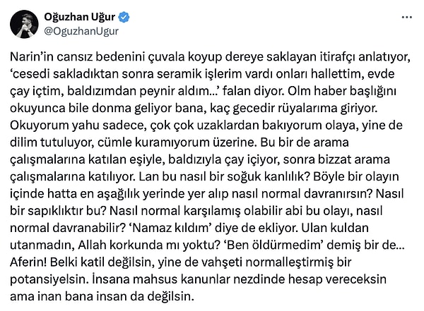 Uğur, gündemle ilgili konularda çoğu zaman olduğu gibi bu sefer de hepimizin sesi olmayı başardı. 👇