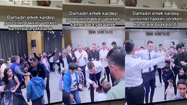 Çocukları pistten çıkardıktan sonra gülümseyerek oynamaya devam eden damadın kardeşinin görüntüleri izleyenleri güldürdü.