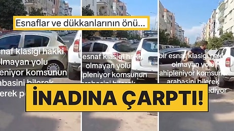 Dükkanının Önüne Park Eden Kişiye Sinirlenen Esnaf Araca Çarptı