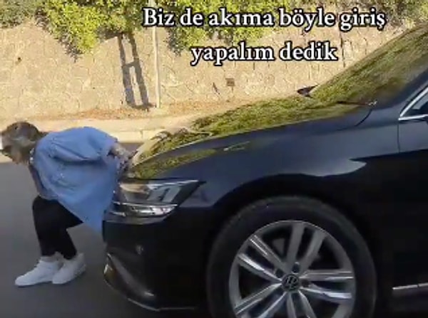 Ancak bu kez, frene geç basan bir sürücü, aracını durduramayarak sevgilisine çarptı.