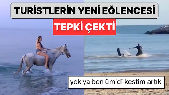 Antalya'da Turistlerin Yeni Eğlencesi Atlı Deniz Turları Hayvanseverlerin Tepkisini Çekti