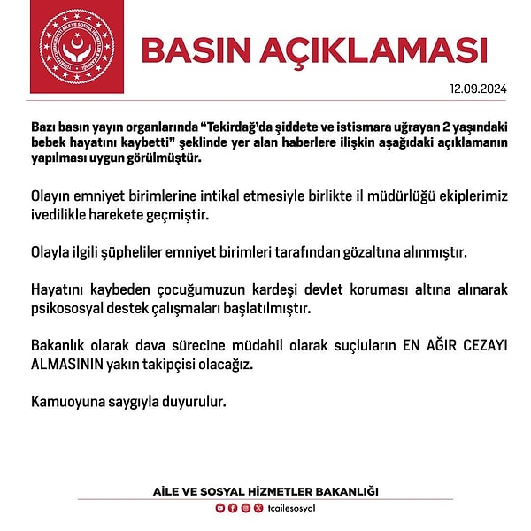 Bakanlığın açıklaması 👇