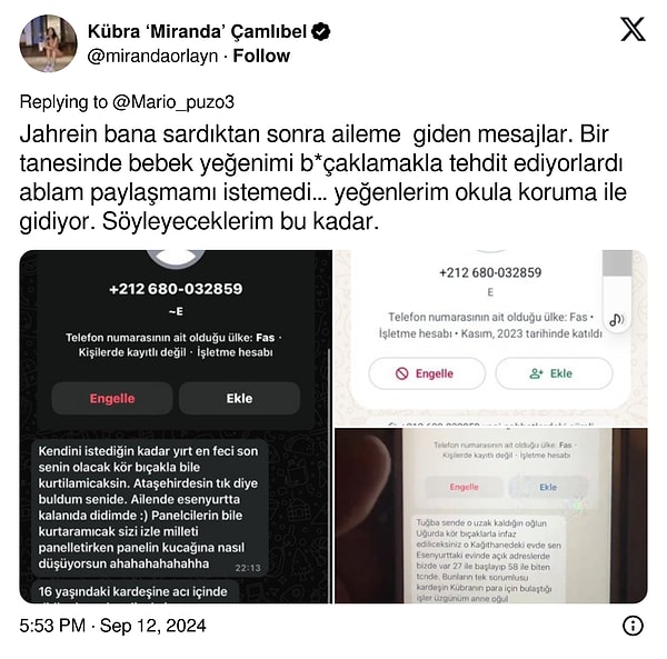 Hedef gösterdiği isimlerden biri başına gelenleri paylaştı.