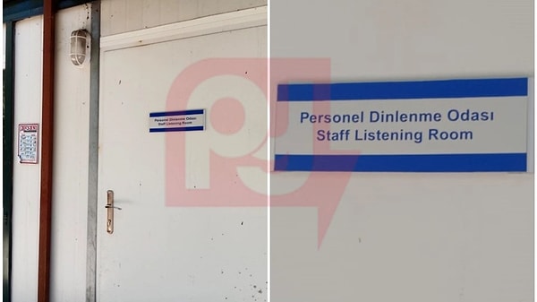 'Personel dinlenme odası' cümlesinin çevirisi kullanımında bir hataya imza atıldı ve çeviri 'staff listening room' olarak yapıldı.