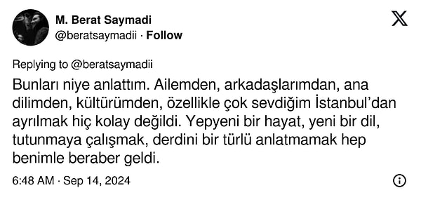 Tüm bu süreçlerin hiç de kolay olmadığını ise "Derdini bir türlü anlatmamak hep benimle beraber geldi." sözleri çok güzel özetliyor.