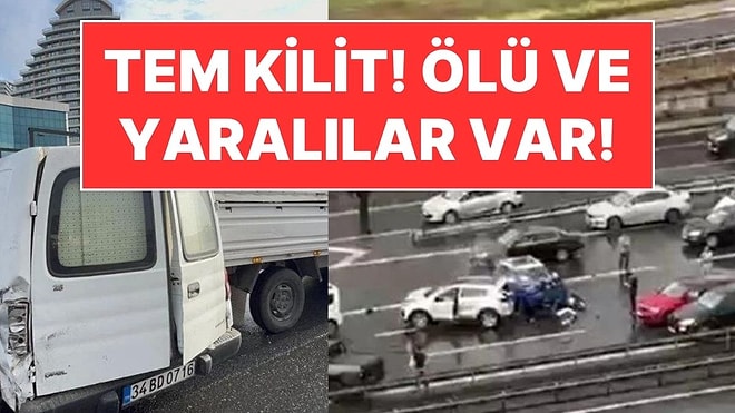 TEM'de 8 Araç Birbirine Girdi: Ölü ve Yaralılar Var, Trafik Kilit!