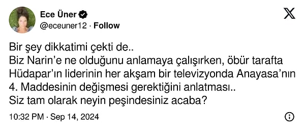 İşte o tweet: