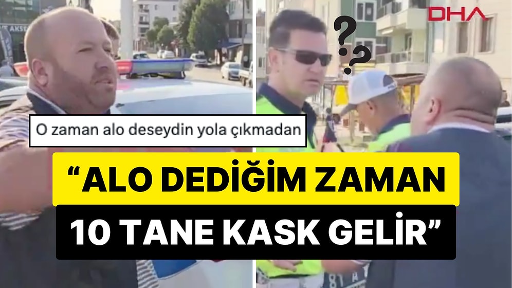 Trafik Çevirmesinde Kasksız Yakalanan Motosikletli, Polisle Tartıştı: "Alo Dediğim Zaman 10 Tane Kask Gelir"