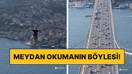 Köprü Trafiğine Son! İp Üstünde Yürüyerek Köprüyü Geçmeyi Hedefleyen Sporcu