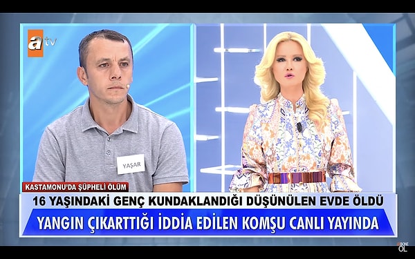 Daha önce yayına bağlanarak yangından sonra bir hafta yemek yiyemediğini söyleyen Yaşar Bey, yayında da iddiaları yalanladı.