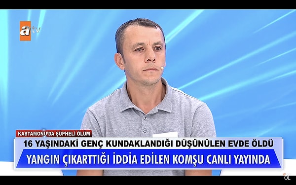 Bugünkü yayında evi kundakladığı iddia edilen Yaşar Bey de programa katıldı.