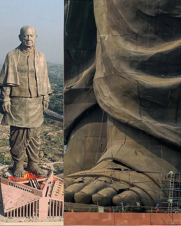 The world’s tallest statue: The Statue of Unity, standing at 182 meters tall.