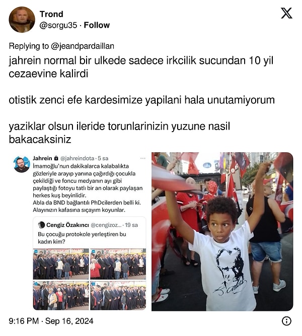 Sebebi de Jahrein'in geçmiş eylemleri...