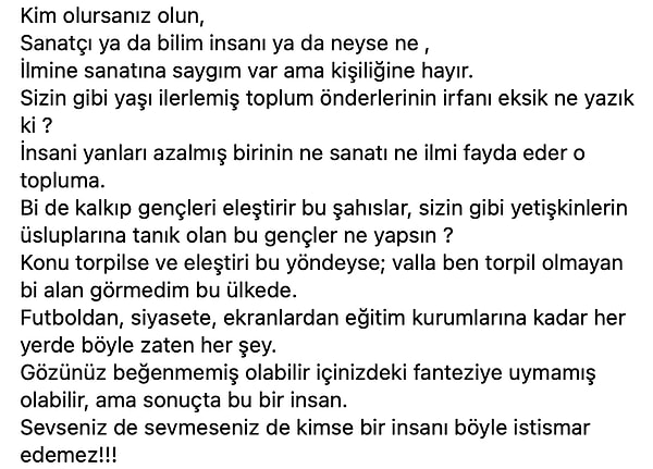 Ersoy'un eleştirilerinin acımasız ve zararlı olabileceğini savunan Kapışmak, "Sevseniz de sevmeseniz de kimse bir insanı böyle istismar edemez!!!" diyerek Diva'ya fena çıkıştı.