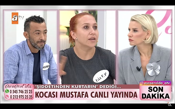 Esra Erol, Dilek Hanım "Eşimi affedebilirim" deyince "Tövbe ettim" diyen kocaya dönerek; "Çocuğunuzun elinde neden alkol şişesi var? Önce bunu açıklayın." dedi.