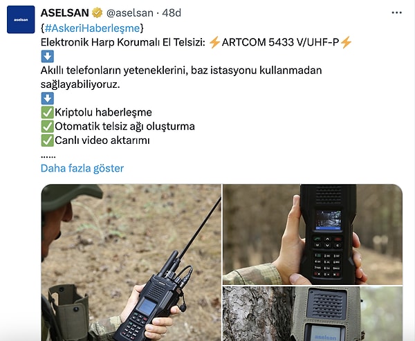 ASELSAN'ın paylaşımı 👇