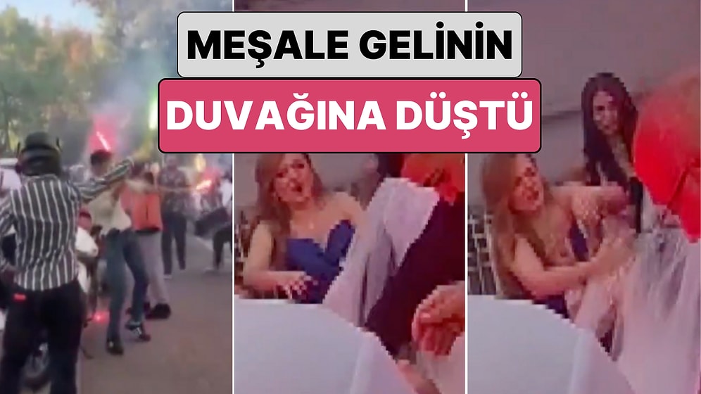 Bir Gelin Alma Merasimi Sırasında Meşalelerden Biri Gelinin Duvağına Düşünce Kadın Yanmaktan Son Anda Kurtuldu