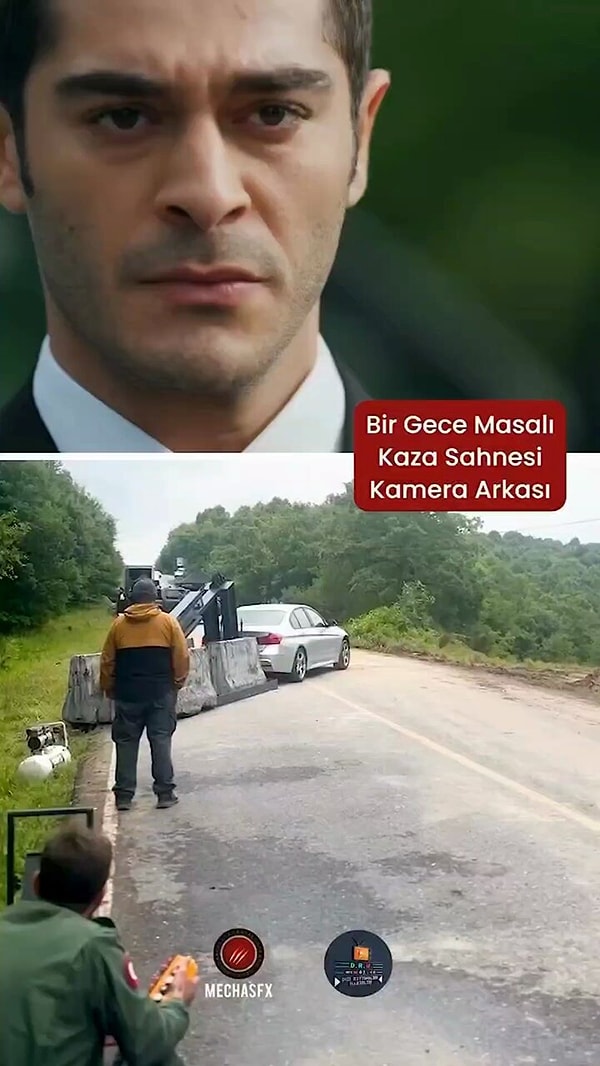 Diğer yandan sahnenin gerçekliği de izleyenleri büyüledi. O sahnenin gündem olmasının hemen ardından kamera arkası görüntüleri paylaşıldı.