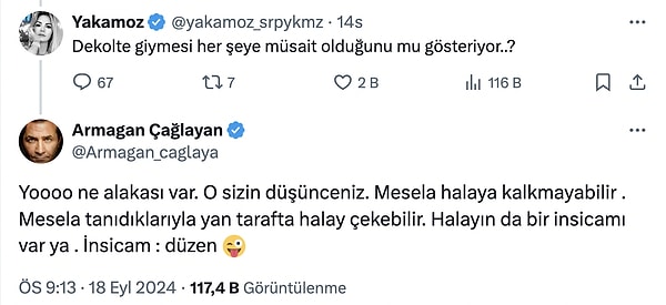 Çağlayan, takipçilerinin tepkilerine ise şu şekilde cevap verdi 👇