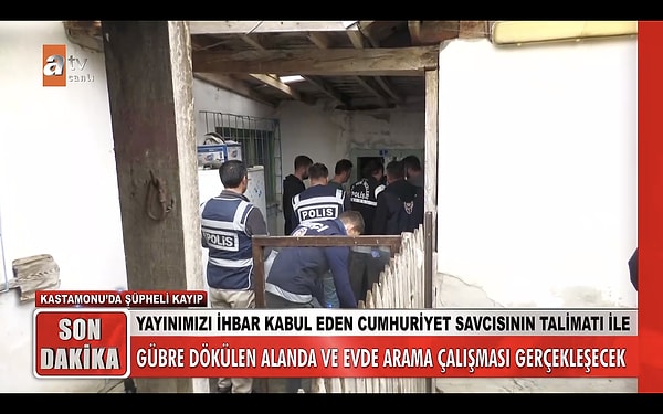 Anlı ve ekibi daha sonra köydeki evi ekranlara getirdi. Bahçede mezar kazıldığı ve üstüne fidan dikildiği iddiaları vardı. Bahçedeki o alana gübre döküldüğü de fark edildi. Savcılık harekete geçti. Ekipler köydeki eve inceleme için intikal ettiler.