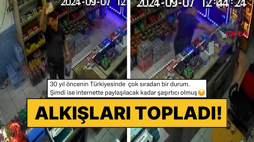 Market Sahibini Göremeyince Aldıklarını Kameraya Gösterdi ve Parasını Bıraktı