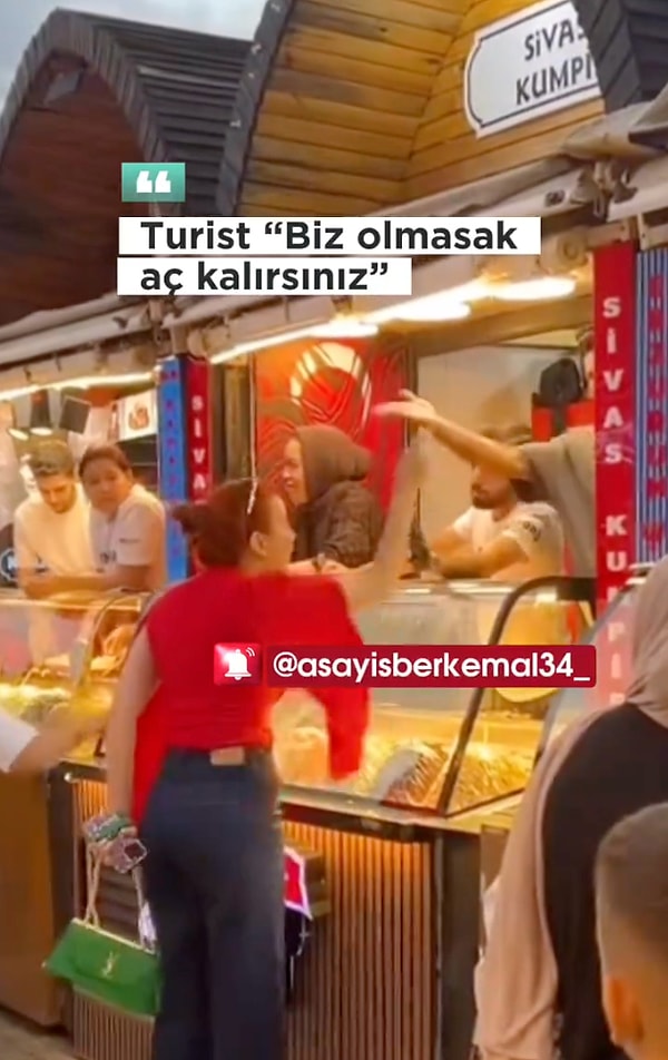 Asayiş Berkemal isimli Twitter hesabının paylaştığı videoda, Arapça konuşan bir kadının esnafla yaşadığı tartışmada “Biz olmasak açsınız” diyerek bağırdığı iddia edildi.