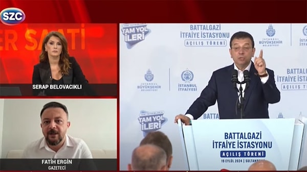 Gazeteci Fatih Ergin, SÖZCÜ TV'de Serap Belovacıklı'nın sunduğu Haber Saati programında konuştu. İBB Başkanı Ekrem İmamoğlu'na yönelik açılan siyasi yasak davasıyla ilgili önemli açıklamalarda bulunan Ergin, şunları söyledi;