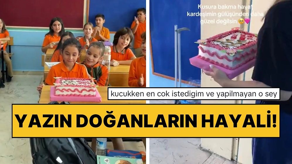 Doğum Günü Yaza Denk Geldiği İçin Okulda Kutlayamayan Tatlı Kıza Ablasından Unutulmayacak Sürpriz