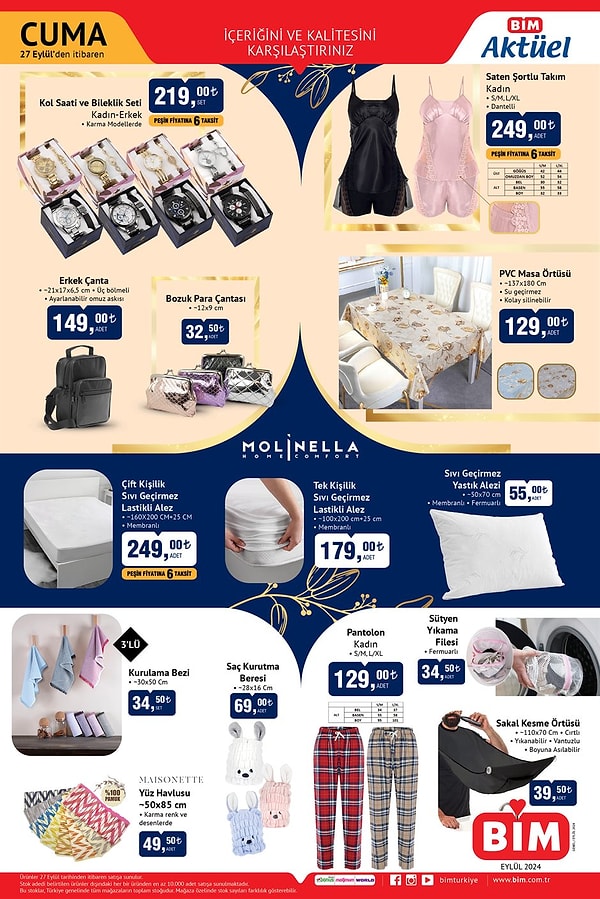 Molinella Çift Kişilik Sıvı Geçirmez Lastikli Alez 249 TL