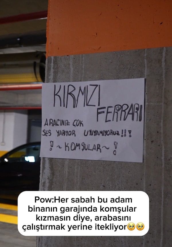 Hal böyle olunca o da arabasını çalıştırmak yerine itekleyerek çıkarmayı çözüm yolu olarak bulmuştu.