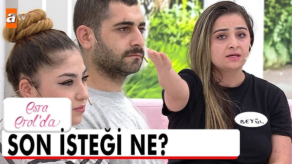 Eşinin başka bir kadından ikiz bebekleri olduğunu iddia eden Betül, Erol'a başvurmuştu. Fakat yapılan DNA testi sonucu ikiz bebeklerden yalnızca birinin babasının Veysel olduğu ortaya çıkmıştı.