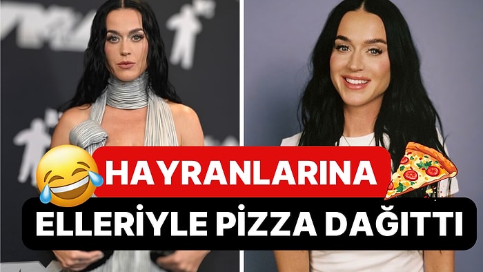 Dünyaca Ünlü Şarkıcı Katy Perry Hayranlarına Konser Öncesinde Elleriyle Pizza Dağıttı!