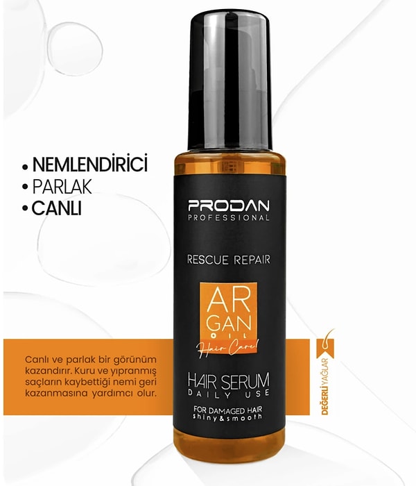 Prodan Nemlendirici Isı Koruyucu Argan Yağı Saç Serumu