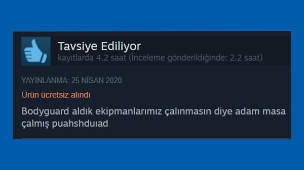 E sen adama ekipmanlara bak demişsin, masa dememişsin ki?