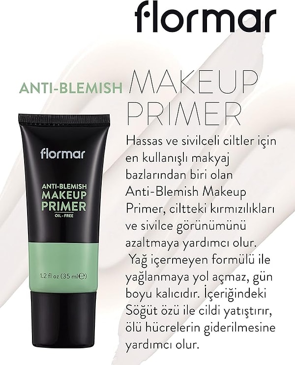 10. Flormar Anti-Blemish Make Up Primer Renkli Makyaj Bazı