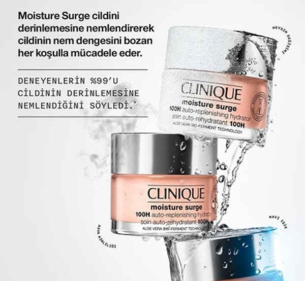 1. Clinique Moisture Surge 100 Saat Etkili Nemlendirici 30 ml