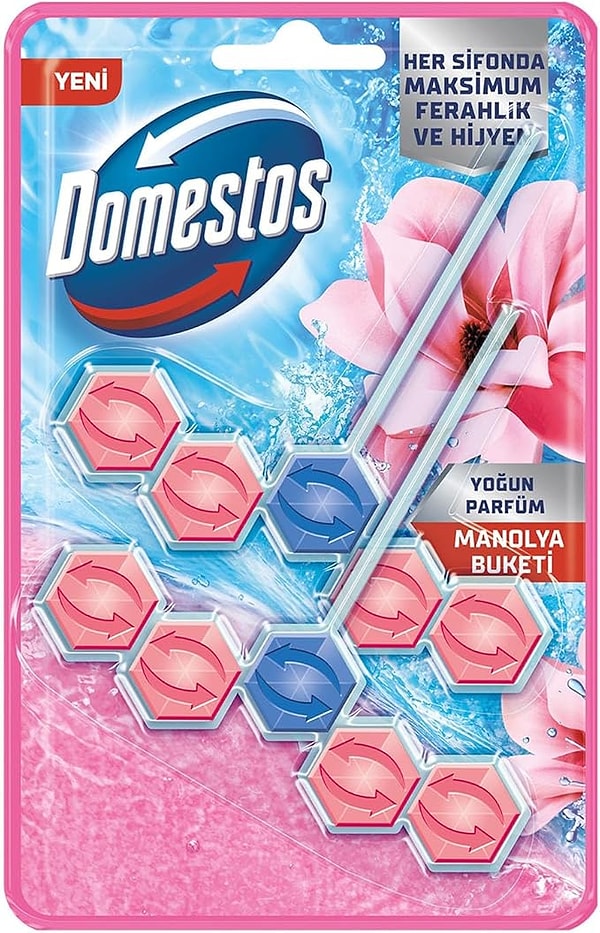 Domestos 5'li Güç Tuvalet Bloğu - Manolya Ferahlığı