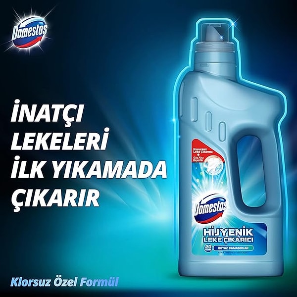 Domestos Hijyenik Sıvı Leke Çıkarıcı Beyaz & Açık Renkli Çamaşırlar