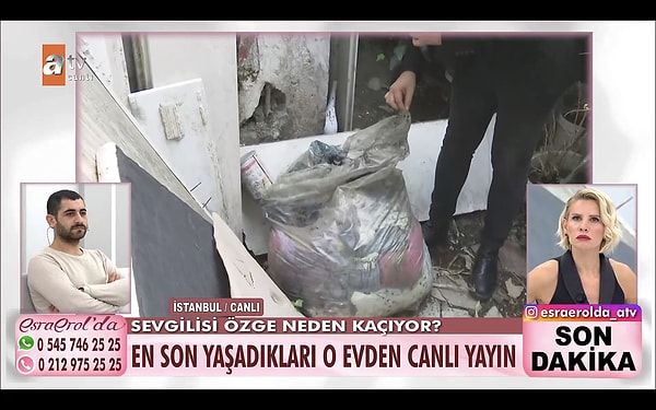 Esra Erol'un ekibi bugün Veysel'in Özge ve çocuklarla kaldığı eve gitti. Ev harabe haldeydi. Dahası kapının önündeki çöpte Veysel'in kıyafetleri vardı.