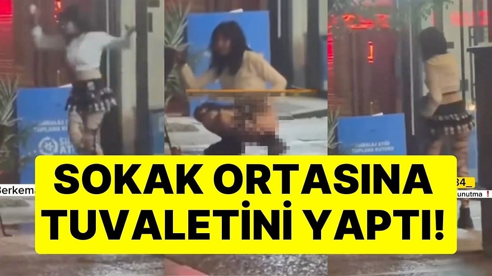 Sokak Ortasına Tuvaletini Yapan Genç Kadın Görüntülendiğini Anlayınca Koşarak Uzaklaştı