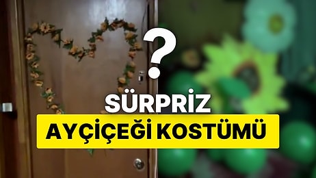 Ayçiçeği Kostümü Giydi! Eşinin Sürprizi Karşısında Şaşkına Dönen Kadın Kahkahalara Boğuldu