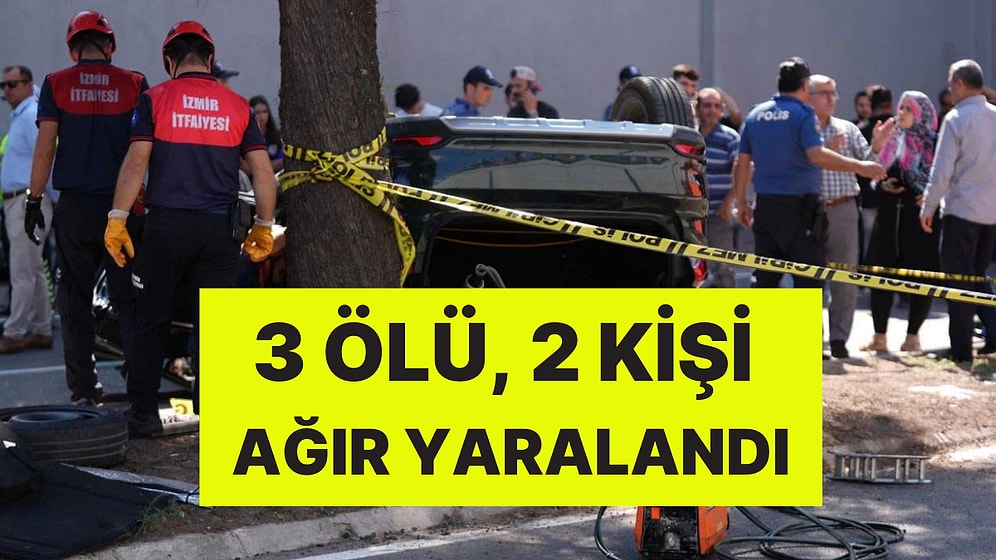 İzmir'de Korkunç Kaza! Otomobil Alt Geçide Düştü: 3 Kişi Öldü, 2 Kişi de Yaralandı