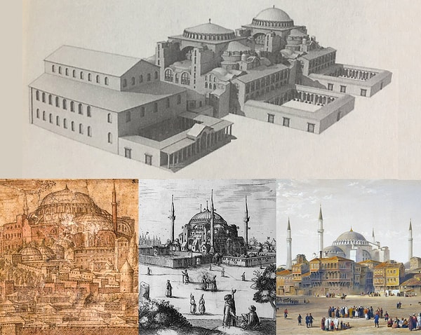 10. Ayasofya'dan günümüz Ayasofya'sına doğru oluşturulan zaman şeridi