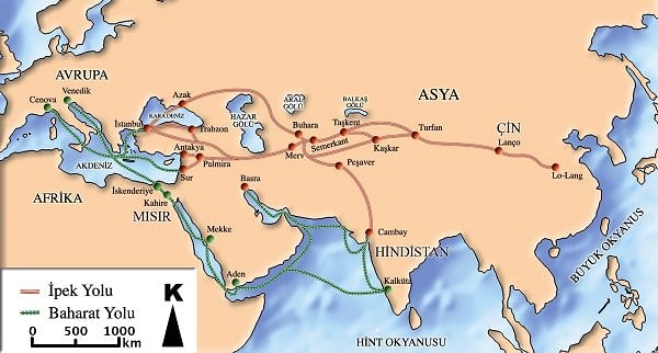 14. İlk kıtalara özgü kıtalararası ticaret yolu hangisidir?