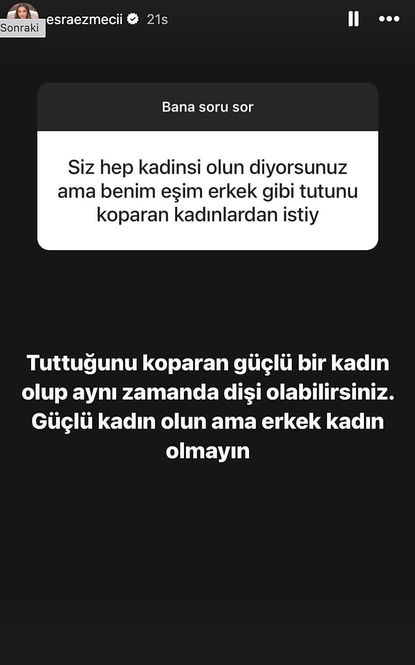 Sadece bu da değil. Esra Ezmeci'ye gün içerisine gelen diğer şaşırtıcı sorular da şöyle: